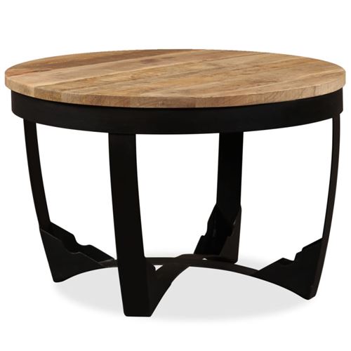vidaXL Bijzettafel 60x40 cm massief ruw mangohout