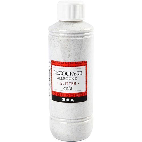 Creotime colle de découpage laque pailletée or 250 ml