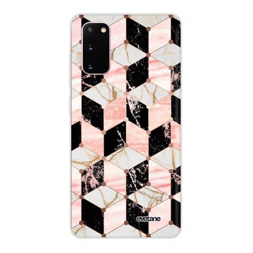 Coque pour Samsung Galaxy S20 360 intégrale transparente Cubes Marbres Ecriture Tendance Design [Evetane®]