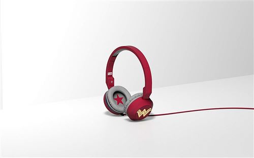 Tribe DC Comics - Casque On Ear Stéréo Audio Pliable avec Microphone I Gaming Headset, Smartphone, PC, PS4 e Xbox - Wonder Woman