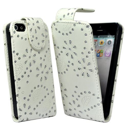 Accessory Master Etui en cuir pour iPhone 5G Blanc diamond