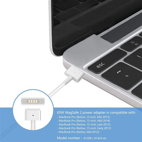 Apple Chargeur Secteur MagSafe 2, 85W MacBook Pro Retina 15