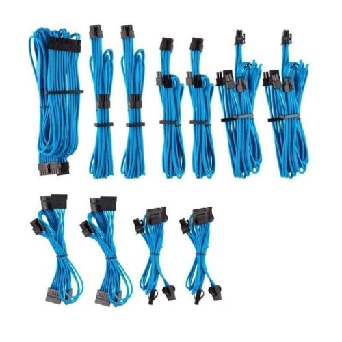 corsair corsair premium pro sleeved kabel-set (gen 4) - blau noir