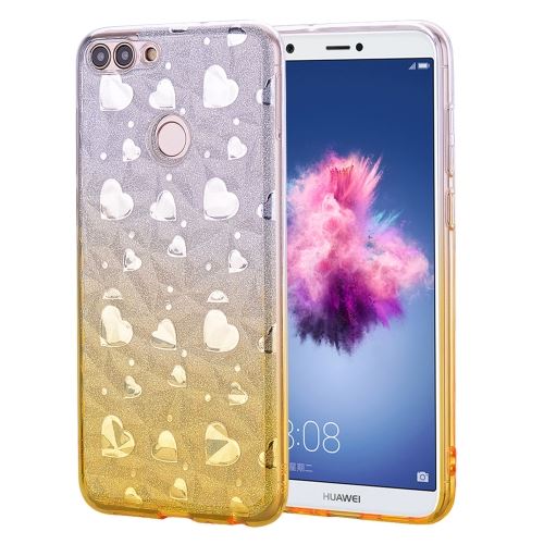 Huawei P Smart (enjoy 7s) Coque Protection Tpu Cœur Doré Als89032