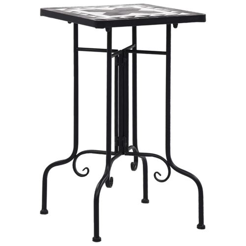 vidaXL Tables d'appoint mosaïque Noir et blanc Céramique