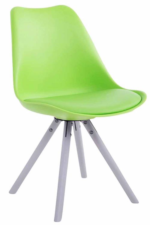 Chaise Toulouse similicuir piétement rond , Vert/Blanc