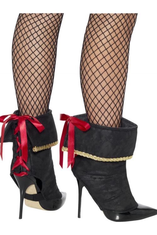 Sur-bottes Pirate Femme - Noir / rouge - Taille Unique