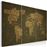 Tableau - Carte du monde en allemand: continents beiges - triptyque - Décoration, image, art ...