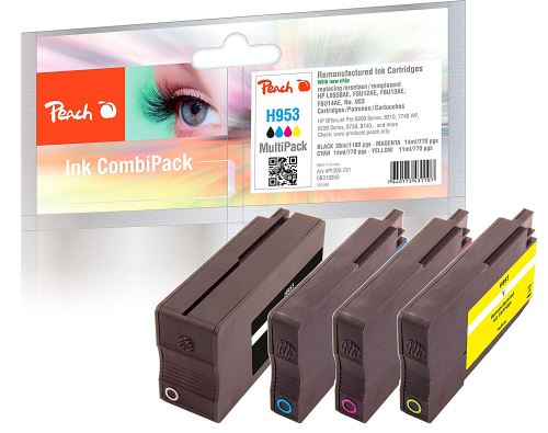 Peach Combi-Pack H953 - Pack de 4 - noir, jaune, cyan, magenta - compatible - cartouche d'encre (alternative pour : HP 953) - pour HP Officejet Pro 77XX, 82XX, 87XX