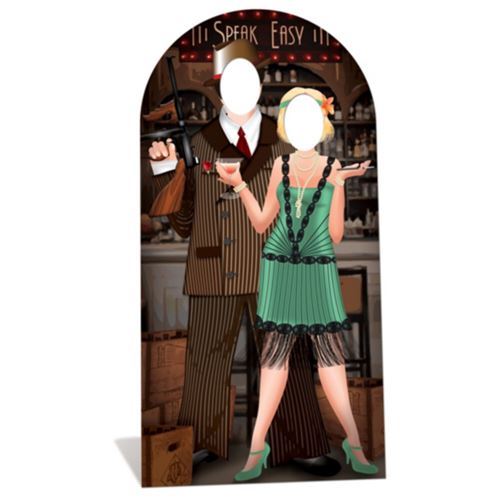 Figurine en carton passe t&ecirc;te bonnie and clyde 191 cm