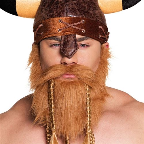 barbe rousse viking avec tresses