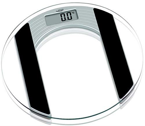 Balance Numérique pour Salle De Bain,Design Rond,Écran LCD,150Kg,Haute Précision Adler Ad8122 Transparent