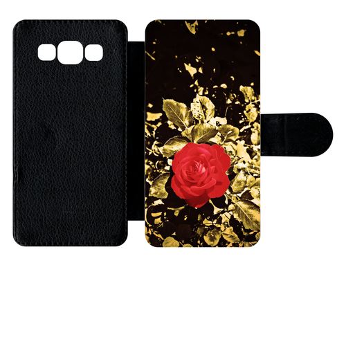 Etui À Rabat Samsung Galaxy A5 Rose Et Feuille D'or