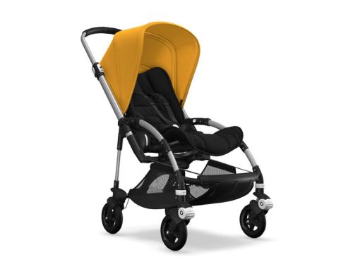 Bugaboo - Poussette Bee5 base+ Alu- noir capote jaune solaire