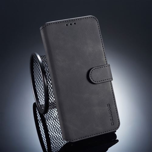 Etui en PU style rétro noir pour votre Samsung Galaxy A8 (2018)
