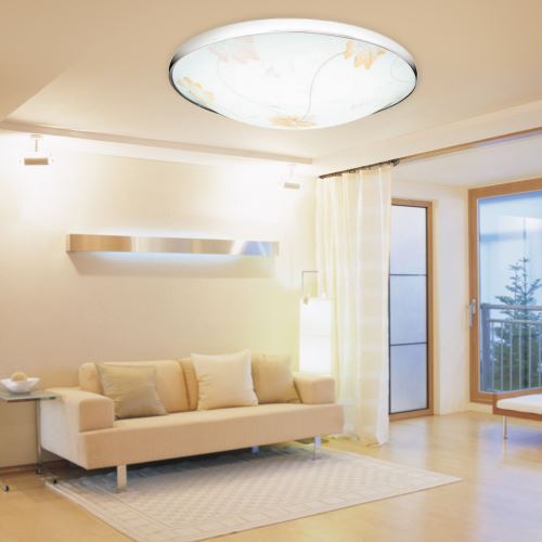 100-240V LED Plafonnier Acrylique 3 Couleurs Réglables Chambre Décor Fleur jaune 12W