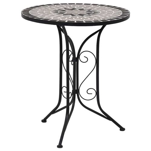 Vidaxl Gris Table De Bistro Mosaïque 60 Cm Céramique - Image 1