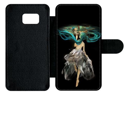 Etui À Rabat Samsung Galaxy S6 Edge Plus Manga Fille Cheveux Bleu