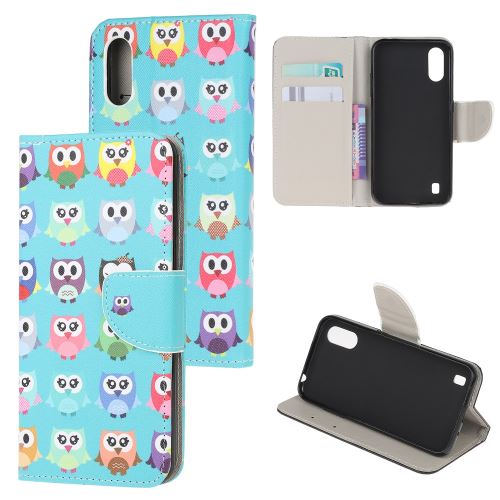 Etui en PU impression de motifs plusieurs chouettes pour votre Samsung Galaxy A01