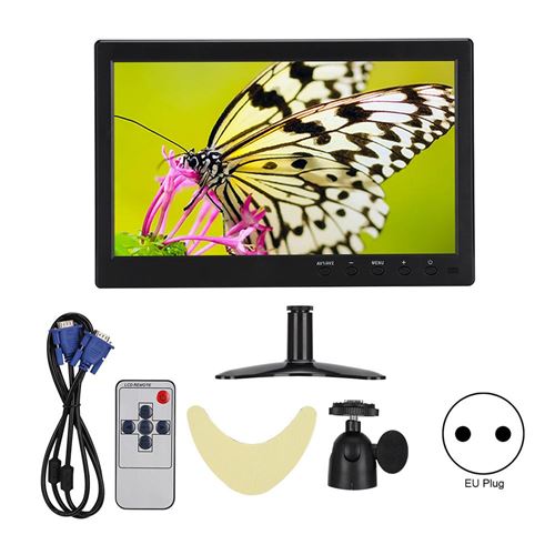 14€03 sur Moniteur LCD Ecran Large HD 1080p 10.1 Pouces Entrée HDMI / VGA /  BNC / AV (100-240V) (Prise EU) - Ecrans PC - Achat & prix