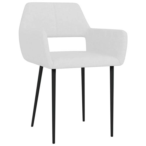 vidaXL Chaises de salle à manger 4 pcs Blanc Tissu