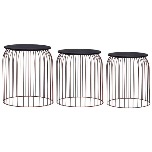 vidaXL Tables basses 3 pcs Cuivre