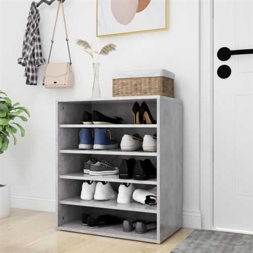 VIDAXL - Meuble à chaussures - 60x35x70 cm - Gris - Image 3