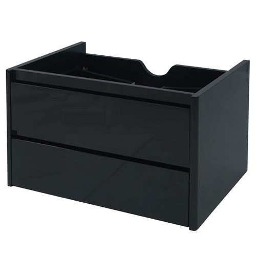 Meuble sous lavabo MENDLER HWC-B19 haute brillance Soft-Close 50x80cm noir