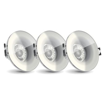 Xanlite - Lot 3 Spots GU10 50W 4000K Rond Blanc IP44 - PAK3SP50RIP44BCW - 1