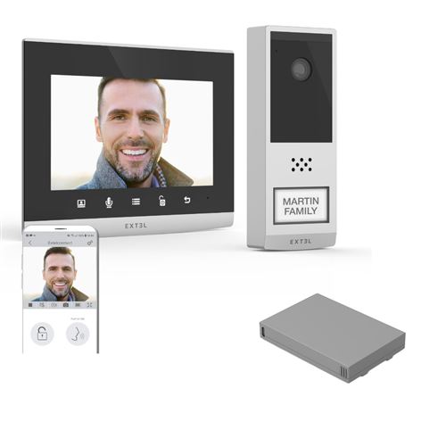 Non Communiqué Kit Visiophone Connecté Et Sans Fil Wave 2 + 1 Batterie Supplémentaire - Extel