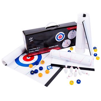 Engelhart Set Curling Da Tavolo In Legno - 8 Pietre Colorate, Bersaglio, Divertimento Familiare