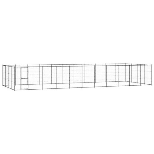 Meilleurs prix pour vidaXL Chenil d'extérieur pour chiens Acier 53,24 m²