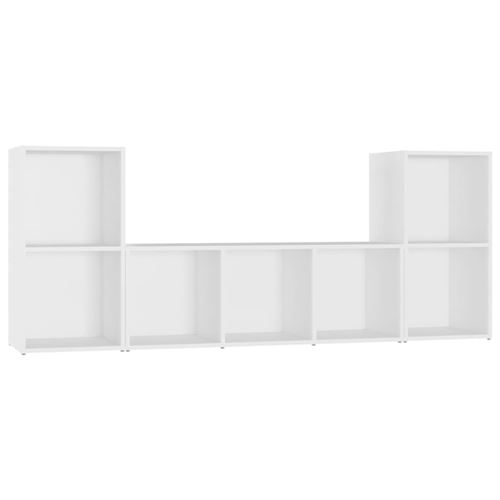 vidaXL Ensemble de meubles TV 3 pcs Blanc Aggloméré