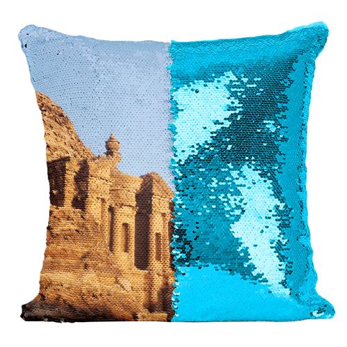 Fabulous Housse de Coussin à Sequin - Paillettes Turquoise Temple