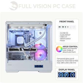 PC Gamer Sedatech Watercooling - AMD Ryzen 7 9700X, RTX 5060 8Go, 32Go DDR5, 2To SSD NVMe, Windows 11 - Tour Gaming Prête à Jouer