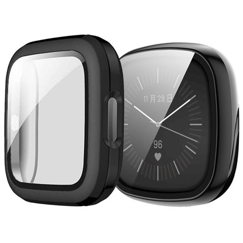 Bracelet pour Fitbit Versa 3,Fitbit Sense iMoshion Coque rigide + film de protection d'écran Noir