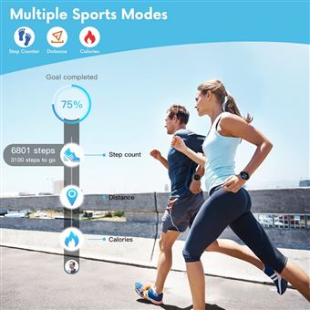 Montre Connectée Femme avec Appel Bluetooth Montre Connectée 24 Modes Sport  M