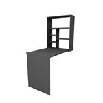 Table de maquillage en bois "Sedir" - 90 x 59 x 74 cm - Gris anthracite