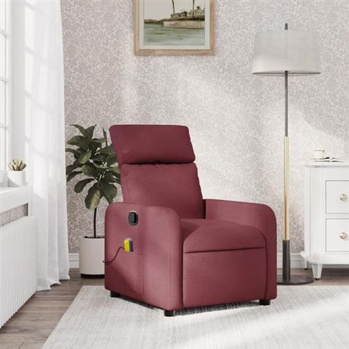 Vidaxl Rouge Fauteuil De Massage Inclinable - Bordeaux - Image 3