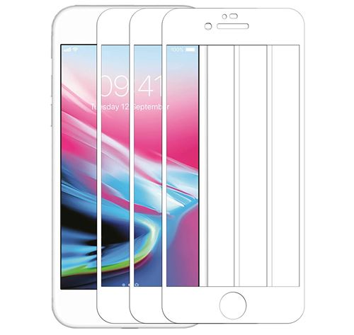 [Pack De 3] Film Vitre En Verre Trempé Blanc Pour iPhone 6 / iPhone 7 / iPhone 8 / iPhone SE 2020 Protection Ecran Intégrale Ultra Résistant Transparent Dureté 9H Sans Bulles Lot De 3 Top4Pc®