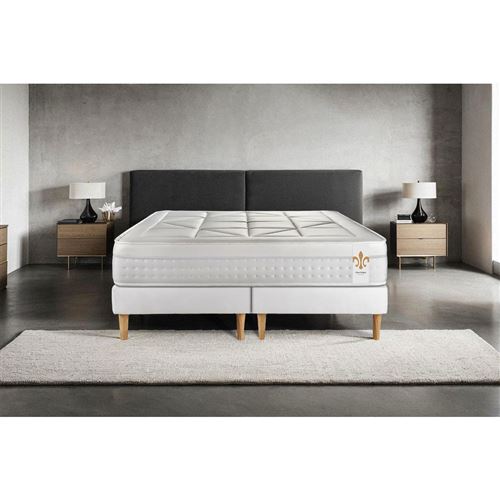 LITIER DELUXE Ensemble 180x200 ressorts et m&eacute;moire de forme sommier blanc