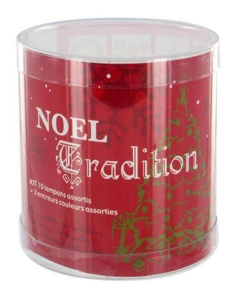 10 Tampons + 3 encreurs - Noël tradition