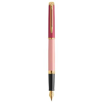 Stylo plume Waterman Hémisphère, laque rose, finition dorée, plume moyenne plaqué or, coffret cadeau