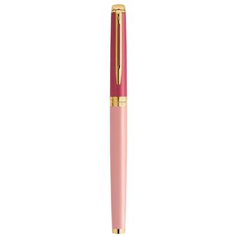 Stylo plume Waterman Hémisphère, laque rose, finition dorée, plume moyenne plaqué or, coffret cadeau