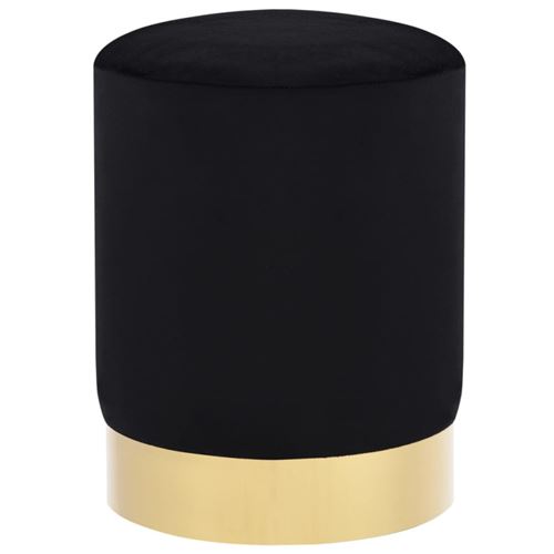 Vidaxl Noir Tabouret Et Doré Velours - Image 2
