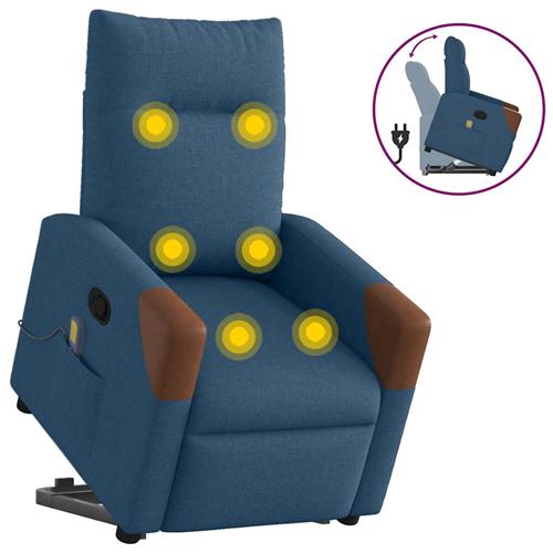 vidaXL Sta-op-massagestoel verstelbaar stof blauw3324020