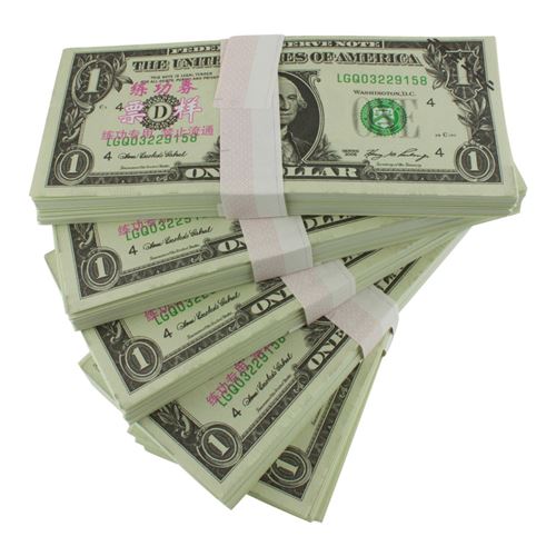 Cashbricks® 100 x $1 Dollar Billets dargent fictif 