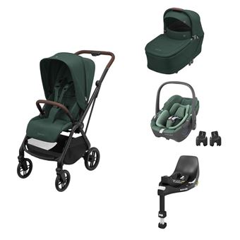 MAXI COSI - Poussette Trio Leona 2 Pebble 360 Nacelle Sense Twillic Green Base 360 incluse - 1
