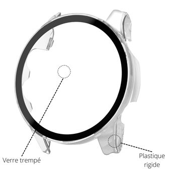 SeNool Coque Compatible avec Garmin Forerunner 265S, Étui avec Verre Trempé Protecteur D'écran, Coque de Protection en PC Rigide Compatible avec Garmin Forerunner 265S - Noir