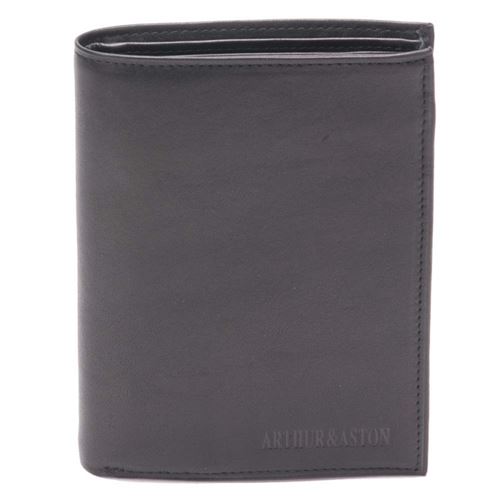  Arthur & Aston - Portefeuille en cuir ""Pablo"" noir - 10.50 x 14.50 x 1.5 cm - Noir 